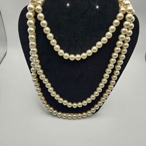 Vintage 60" Faux Pearl Necklace